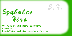 szabolcs hirs business card